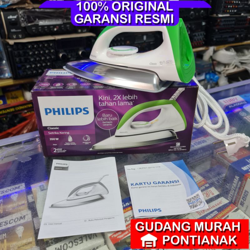 Setrika Philips HD 1173 / setrika philips keramik Hijau Stainless