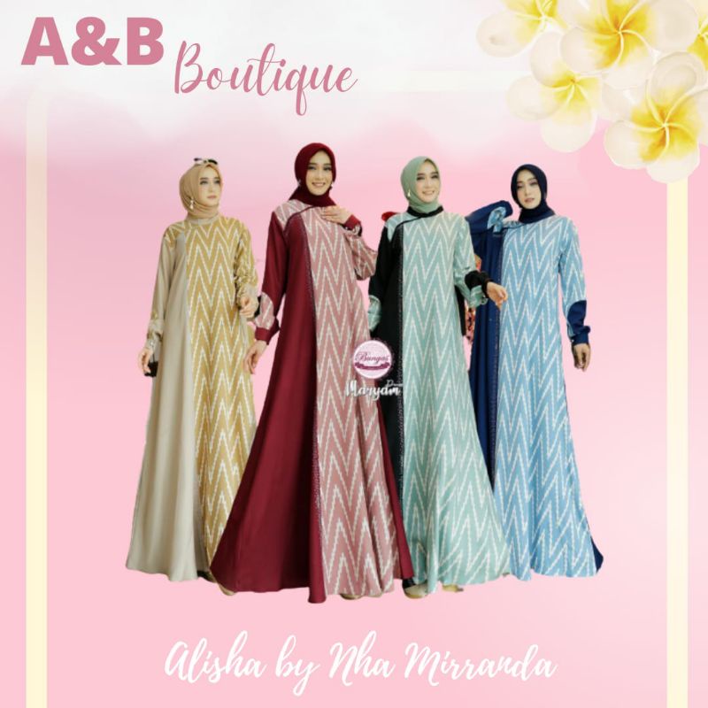 Baju Dress Gamis Abaya Syari Wanita Berhijab MARYAM Series baby shaquila  Motif Elegant Jilbab Model