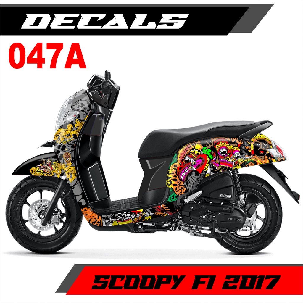 Decal Sticker - Dekal Stiker  Fullbody Scoopy Fi 2017/2018/2019 Desain BALI BARONG TARI - 047