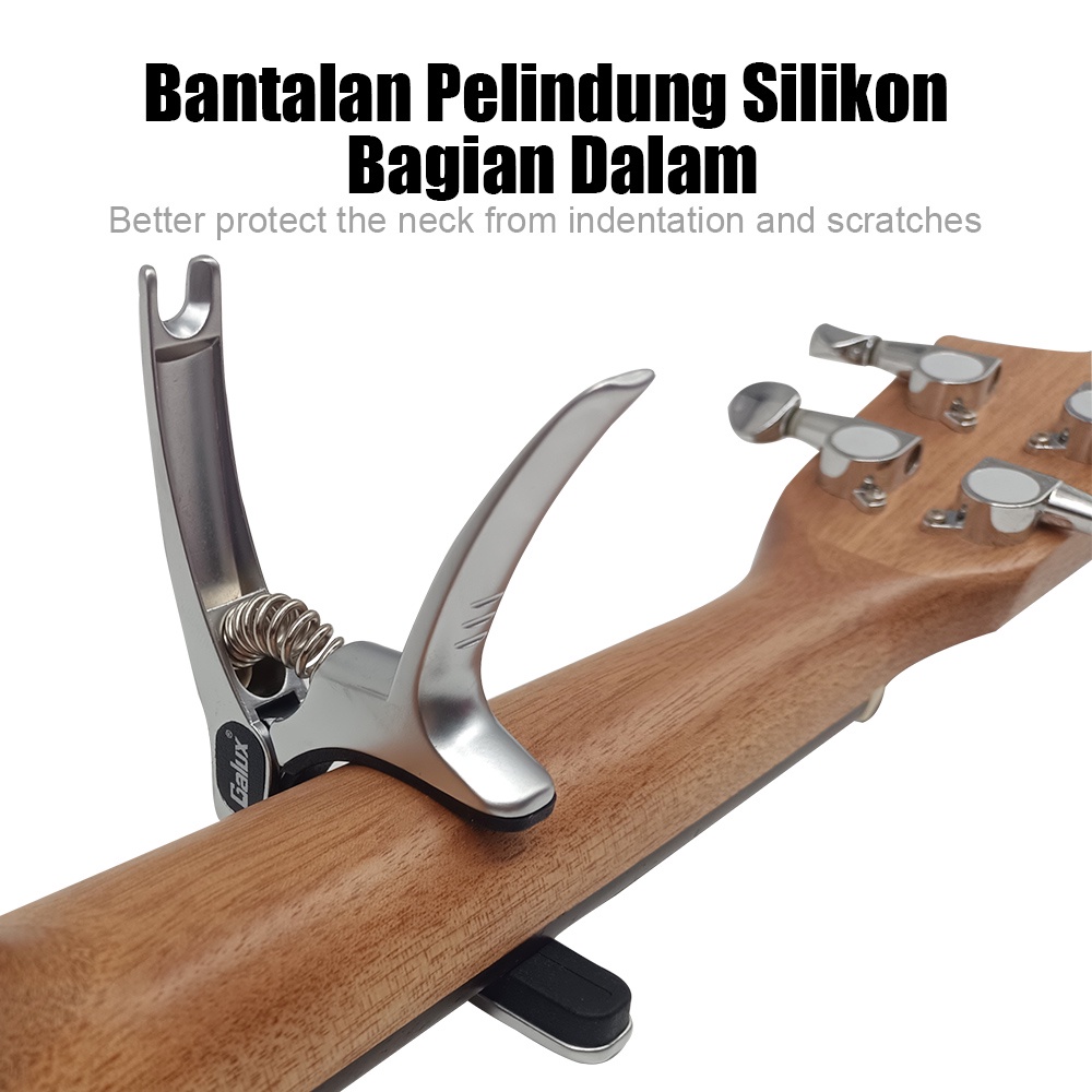 Galux Capo Gitar Aksesoris Gitar Akustik Multifungsi Bridge Pin Remover Kapo Gitar Dengan Slot Pick Gitar Aluminium Alloy