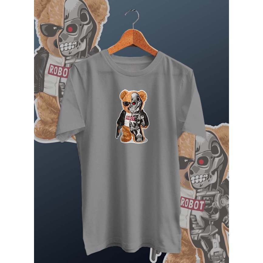 BAJU KAOS DISTRO BEAR ROBOT BAJU PRIA DISTRO KEKINIAN /KAOS PRIA/KAOS DISTRO/KAOS MURAH PRIA/UNISEX/COTTON COMBED 30s