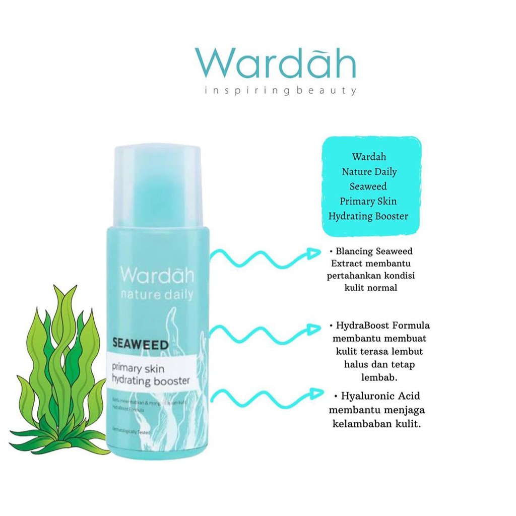 wardah facial toner seaweed primary hydrating booster