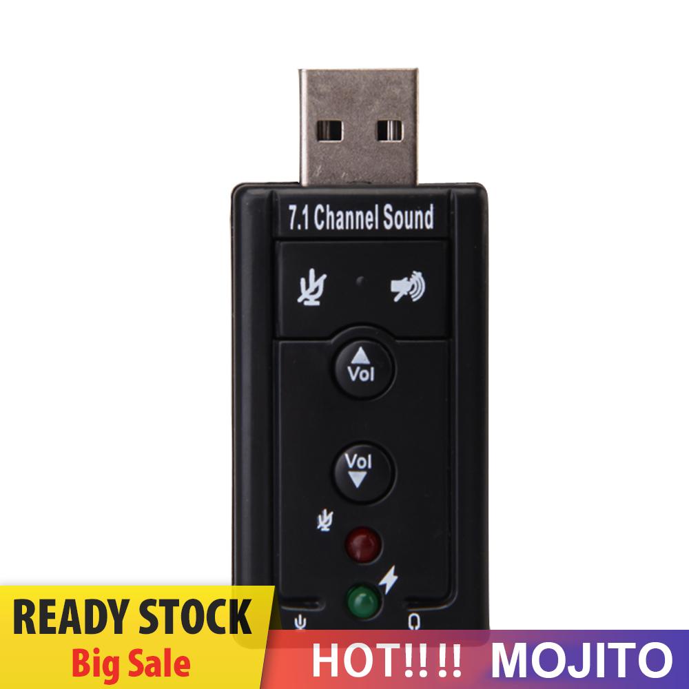 MOJITO USB External 7.1 Channel CH Virtual Audio Sound Card Adapter PC