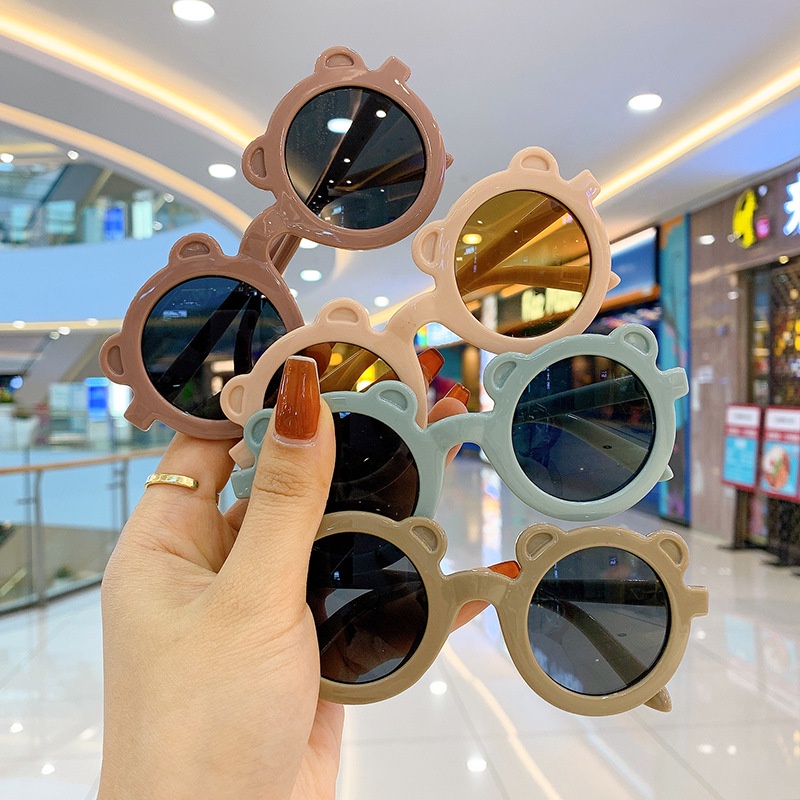 Kacamata Anak Tren Baru Fashion Anak Terbaru Anti Silau Sinar Matahari High Quality / Kacamata Bayi Fashion Viral/ Kacamata Anti Ultraviolet Sun Glasses / Kaca Mata Fashion Anak Baru Bingkai Telinga Kucing Bulat Kartun Bayi-5