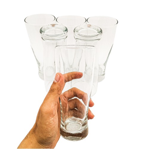 Gelas Sirup Kaca 400 ml (6 pcs) Highball Beling Cantik Untuk Minum Jus Cafe H-1