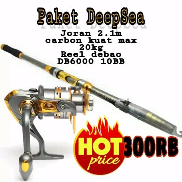 DISKON set pancing laut kekuatan 20kg joran 210 Reel debao DB6000