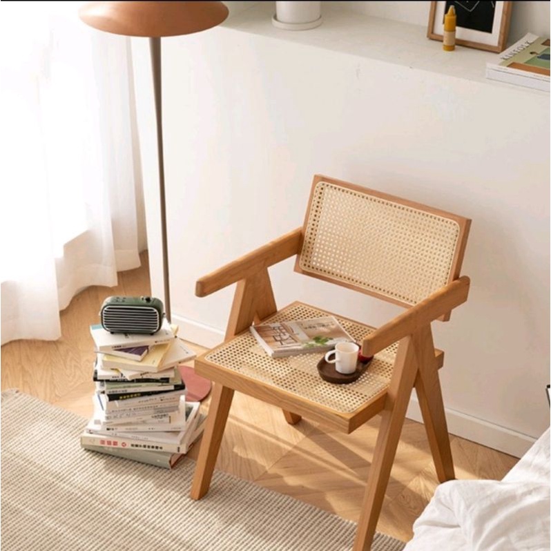 KURSI ROTAN KAYU JATI FUll SOLID /KURSI TERAS/KURSI BELAJAR