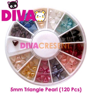 DEKORASI SLIME / CLAY / NAIL ART PEARL TRIANGLE ISI 120PC KODE P0003 HIASAN KUKU ANAK