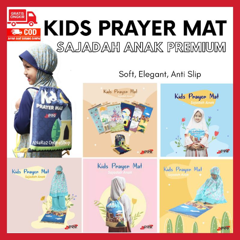 Sajadah Anak Premium Apro Empuk Elegan Motif Printing Sejadah Prayer Mat Anti Slip Cocok Untuk Kado-8