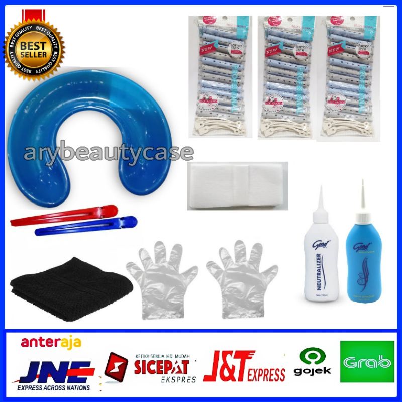 alat keriting rambut 1 set obat Keriting rambut tatakan leher roll keriting rotto keriting