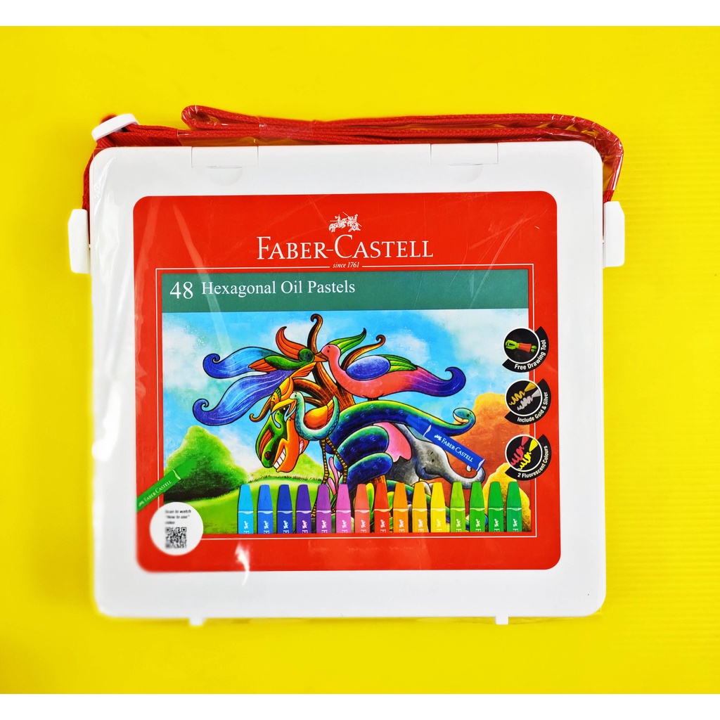

CRAYON /HEXAGONAL OIL PASTEL FABER CASTELL ( BOX PUTIH SUSU ) 48 WARNA
