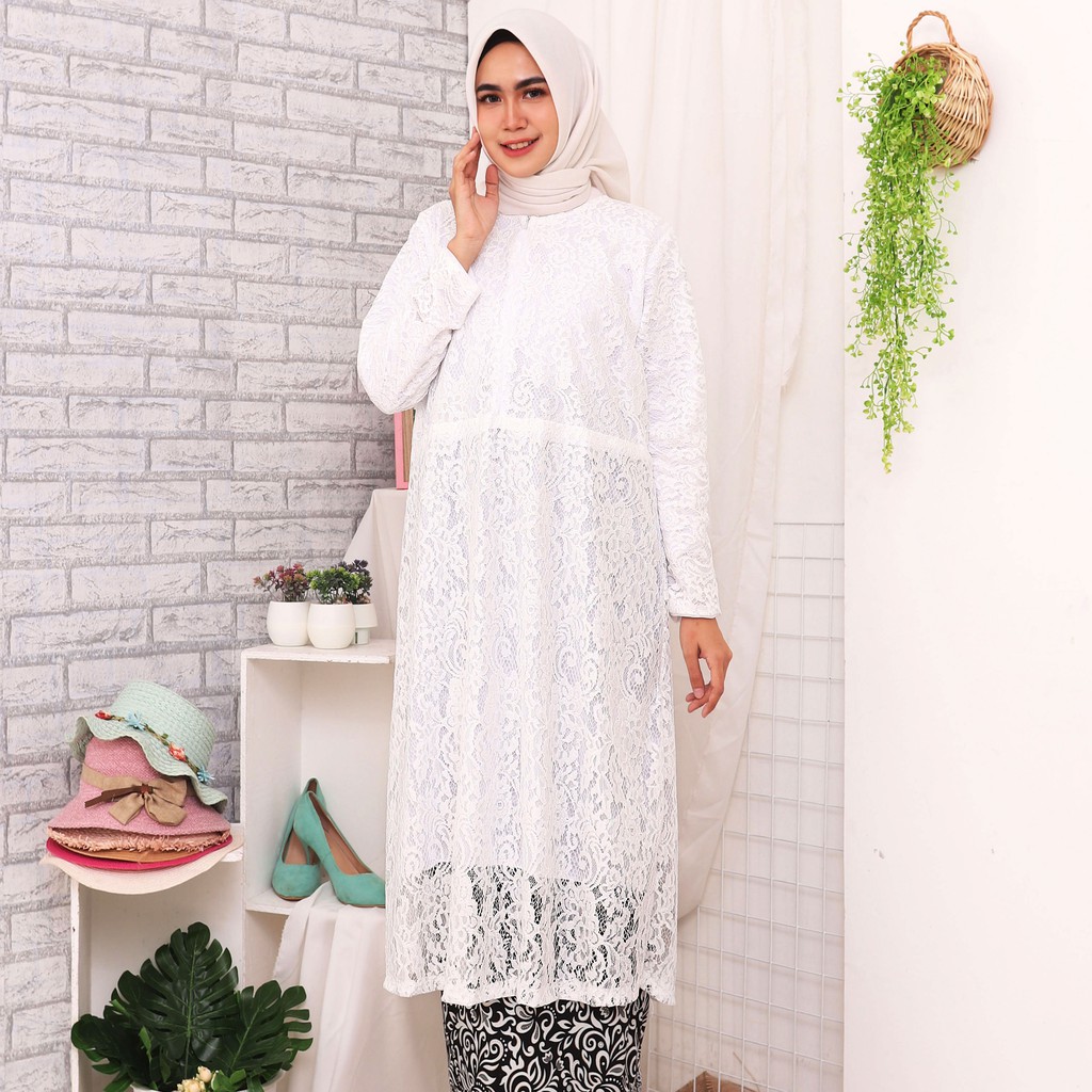 Tunik JUMBO BUSUI Brukat Corneli Gliter  ! TUNIK PREMIUM XXL SABYAN LACE FARAH ANDIRA AMELIA LUCIA!!