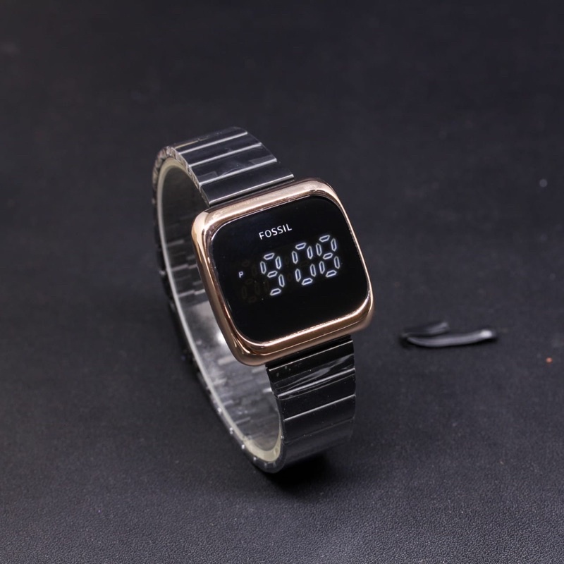 Jam Tangan Wanita Fossil LED Stainless Steel