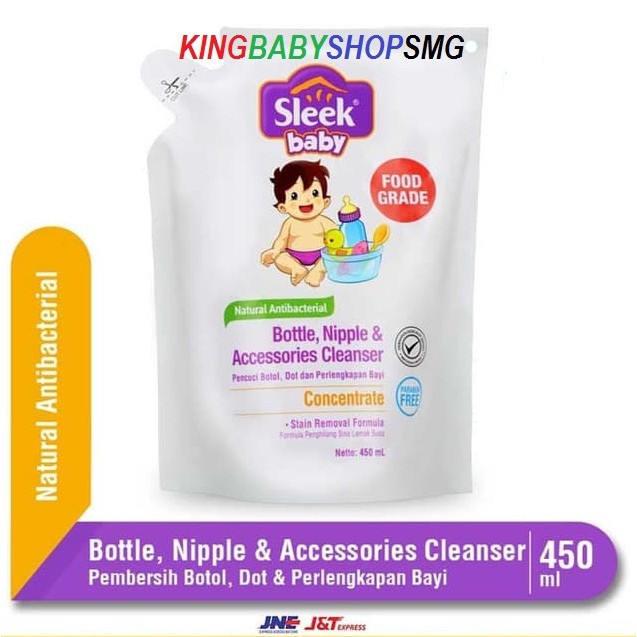 Jual Sleek Baby Bottle, Nipple & Accessories Cleanser Refill 450ml ...