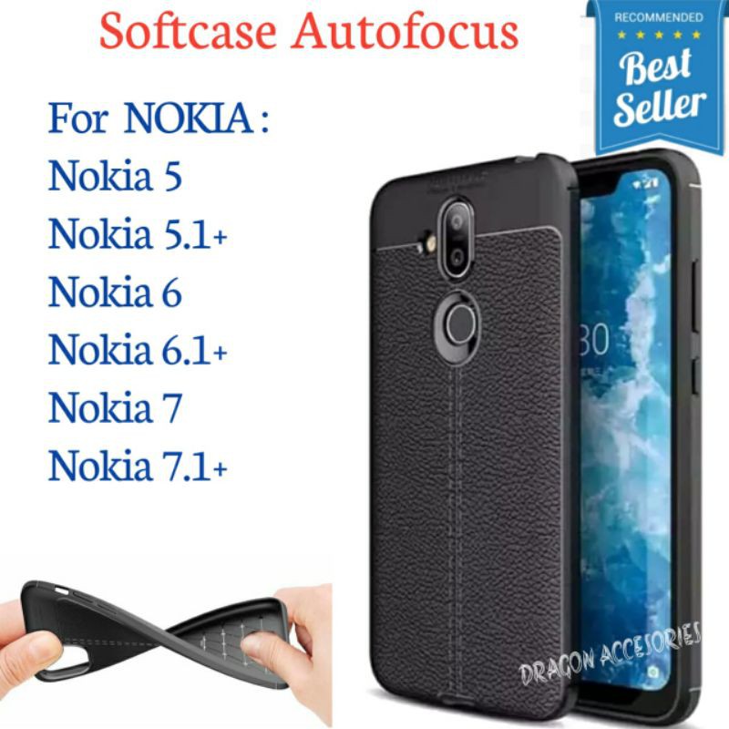 AUTO FOCUS NOKIA 5 5,1+ 6 6.1+ 7 7,1+ SOFTCASE LEATHER CASE KULIT JERUK SILIKON SILICONE SHOCKPROOF 