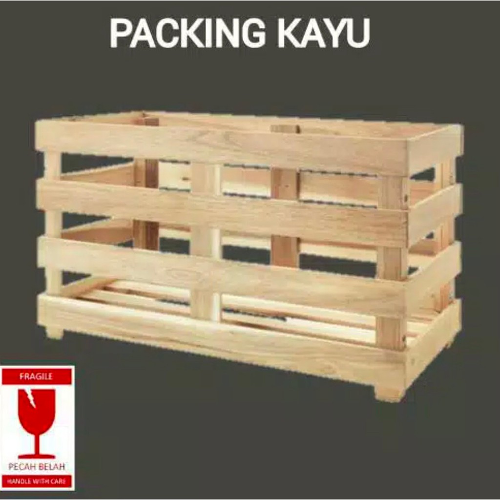 Tambahan Palet Packing Kayu Pengiriman Luar Kota Pengaman Pecah Belah