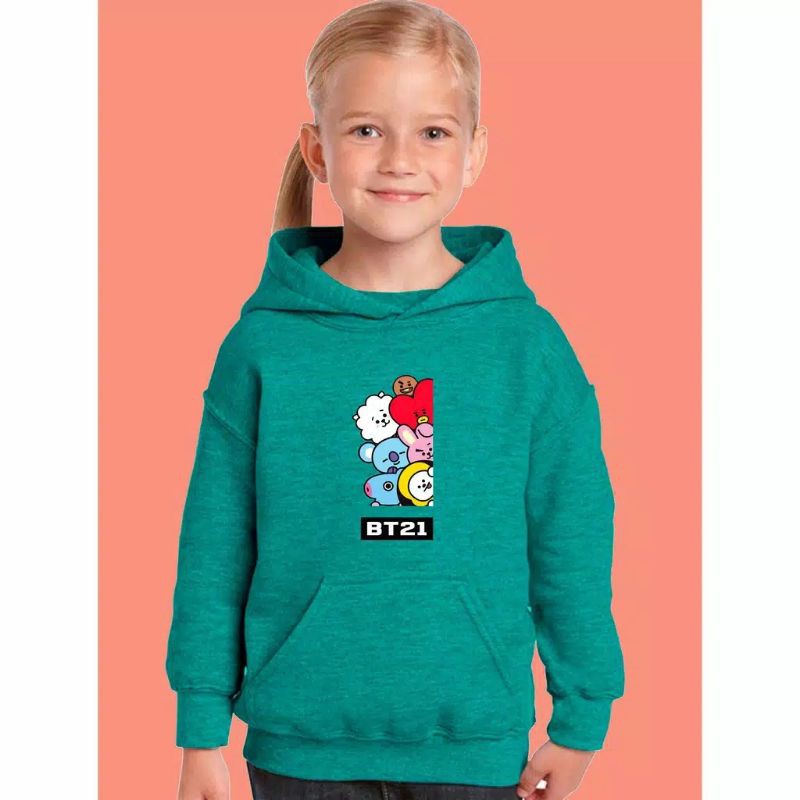 Jaket hoodie anak BT21 jaket sweater KPOP BTS anak anak cowok / cewek