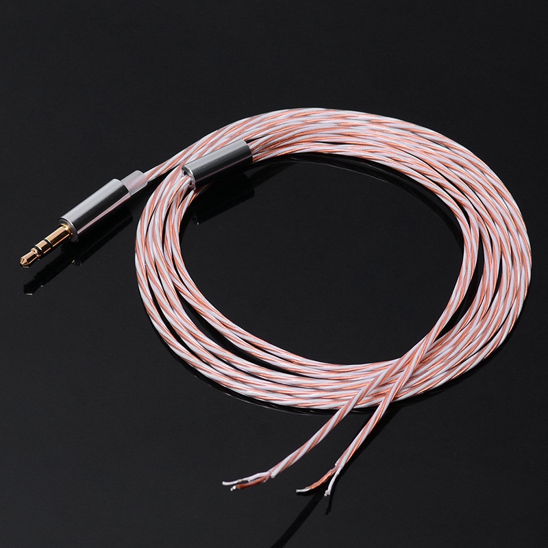 1 PCS 3.5mm 3-Pole Jack DIY Earphone Cable Headphone Repair Replacement Wire silver copper mixed 30*0.05