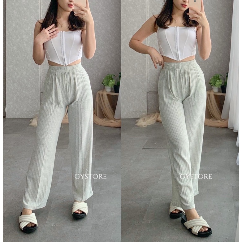 Celana Kulot Knit Kira Highwaist