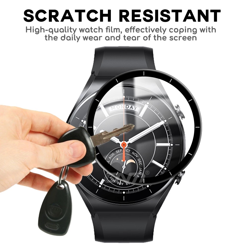 Film Pelindung Layar Full Curved HD Bahan Serat PMMA Anti Gores Untuk Smartwatch Xiaomi Mi Watch S1