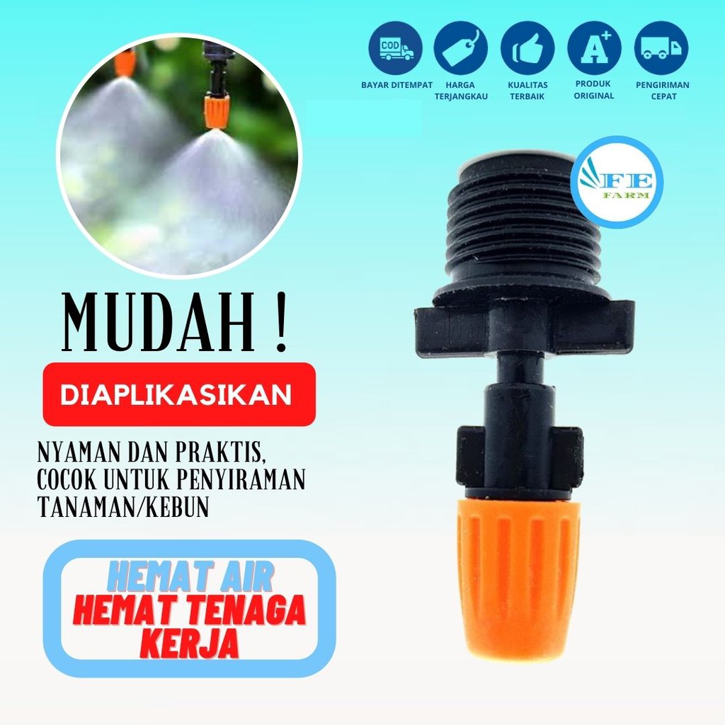 SPRINKLER SPRAYER HEAD 1 WAY MIST NOZZLE MISTI Fitting Drat Setengah Inchi