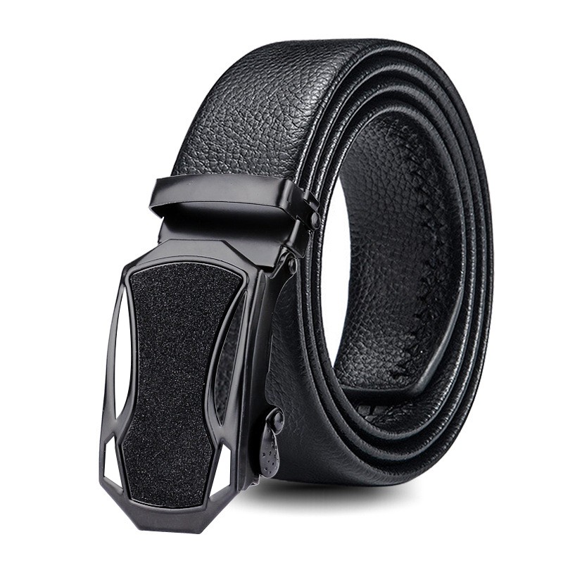 Ikat Pinggang Kulit Pria Luxury Automatic Buckle Imporr / Sabuk Kulit Model Rel Untuk Pria