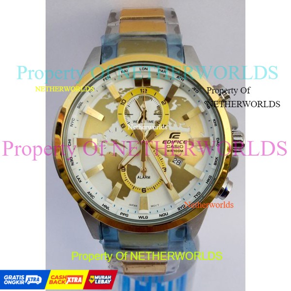Casio Edifice Original Japan EFR 303D  - 1A2VUDF Chain Stainless SilverGold Edition