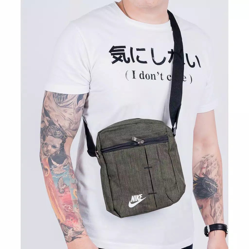 Tas selempang pria NIKE green kanvas import Hiqh Quality