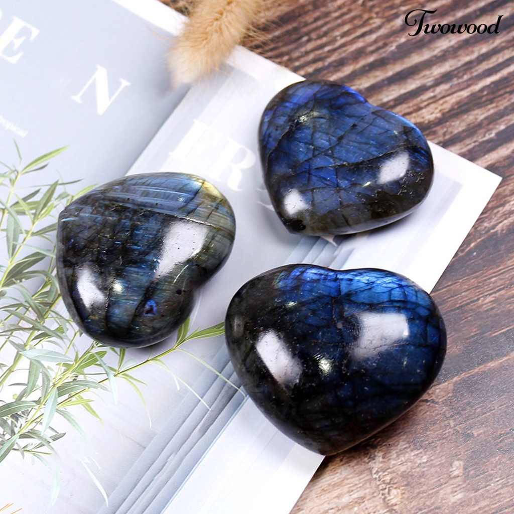 Liontin Batu Labradorite Bentuk Hati Untuk Dekorasi