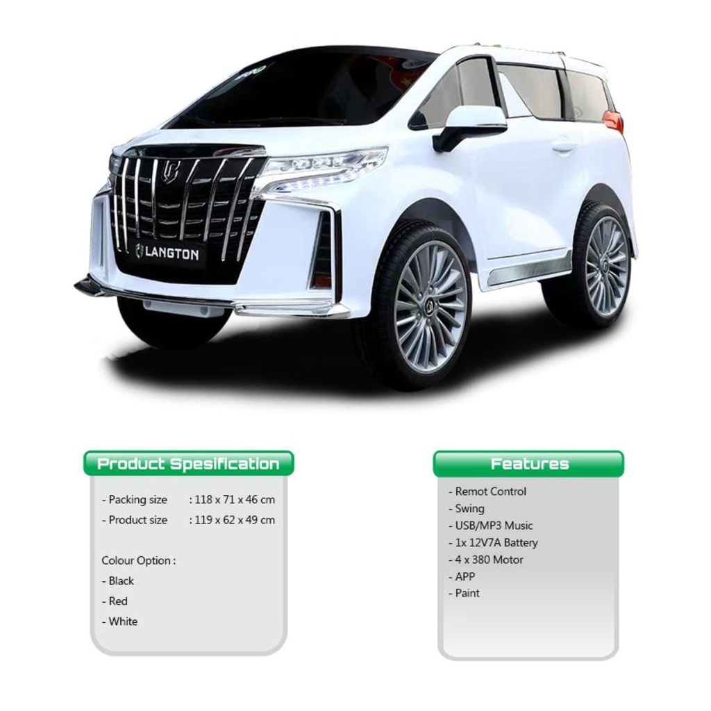 OZIHOUSE - MAINAN ANAK MOBIL AKI ALPHARD 1601