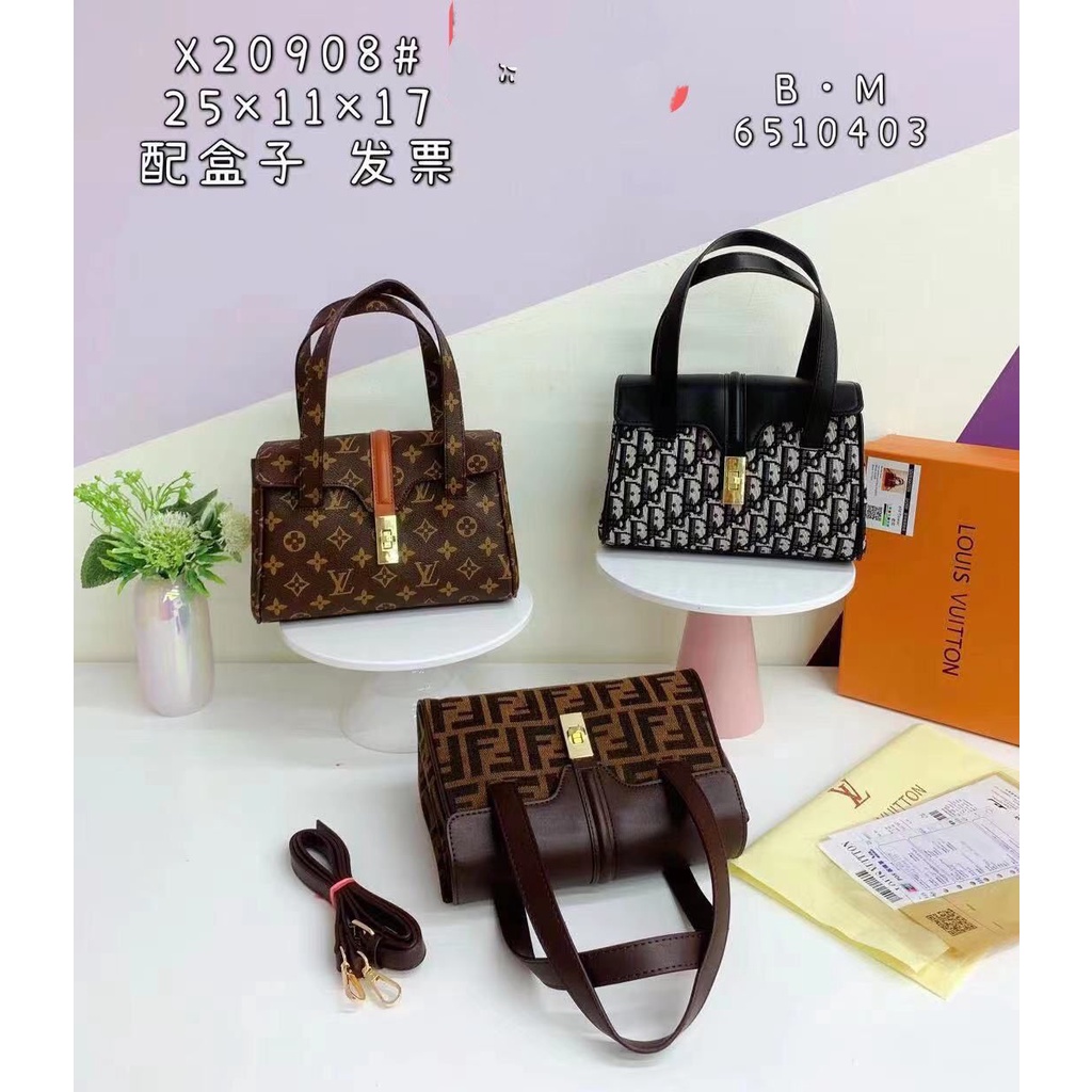 FREE BOX tas top handle import premium/tas merk branded wanita import premium