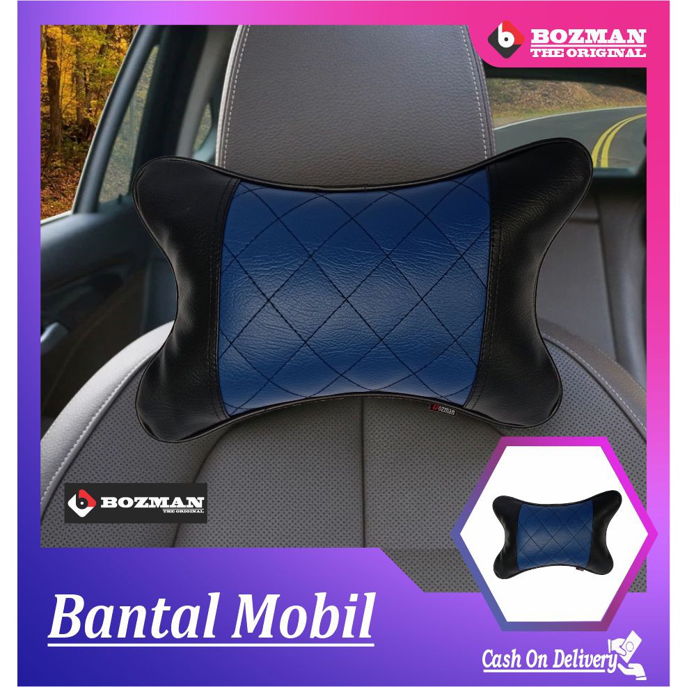 Bantal Mobil Bahan Kulit Premium (Syntehtic Leather Headrest)