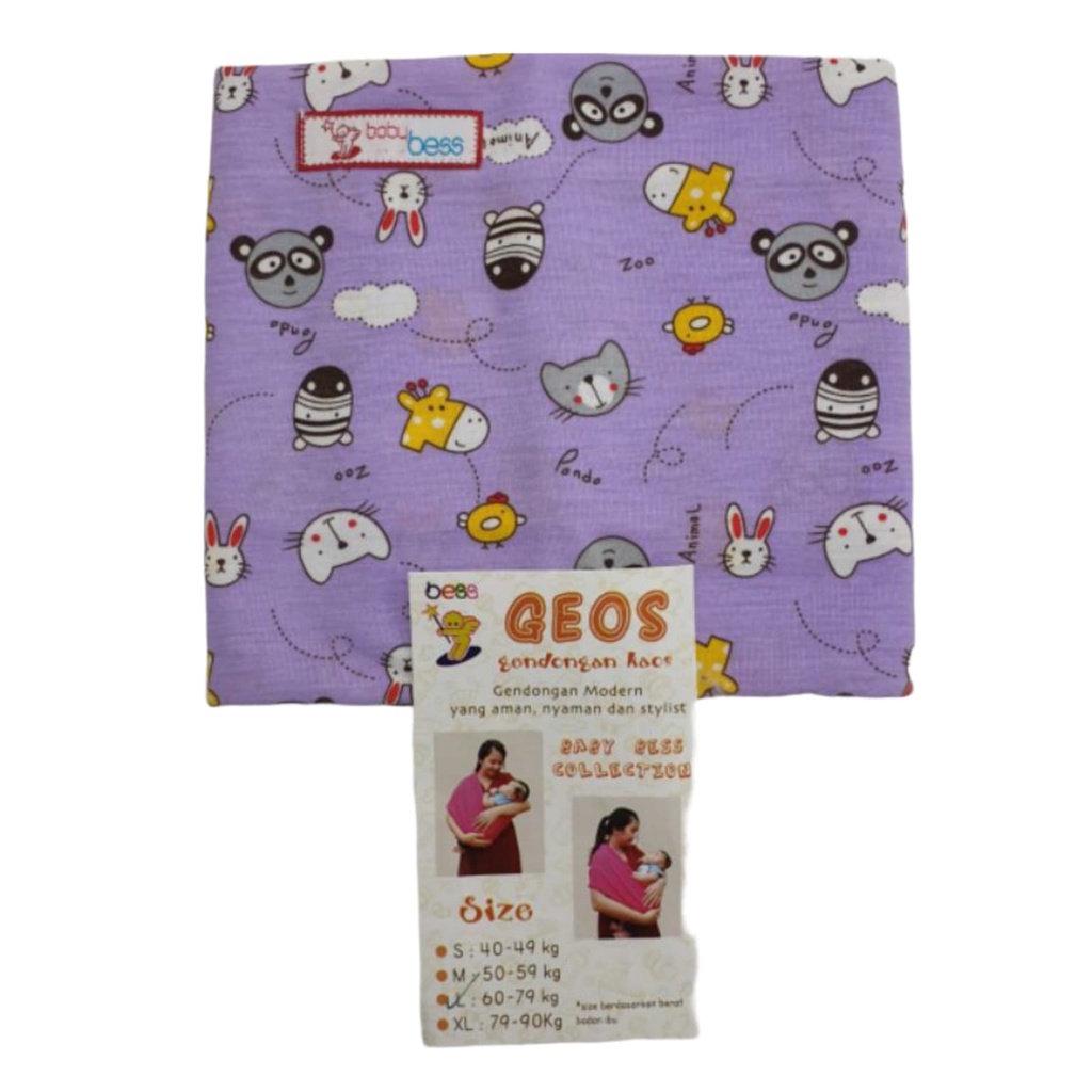 Gendongan Geos Bess - Gendongan Bayi Kaos Motif Baby BESS - Gendongan Bayi Langsung