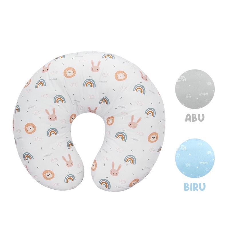 Omiland Nursing Pillow Bantal Menyusui + Free Bantal Lengan Peang Rainbow Series - OB31171-OB31172