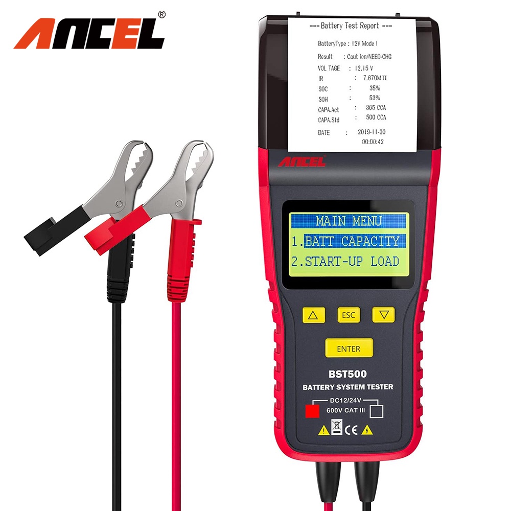 ANCEL BST500 12 V Dan 24 V 2in1 Baterai Mobil Tester Digital Baterai Mobil Analyzer Baterai Kesehatan Analyzer Alat Diagnostik Mobil untuk Mobil/Truk/Sepeda Motor/Van/Truk Ringan/Perahu