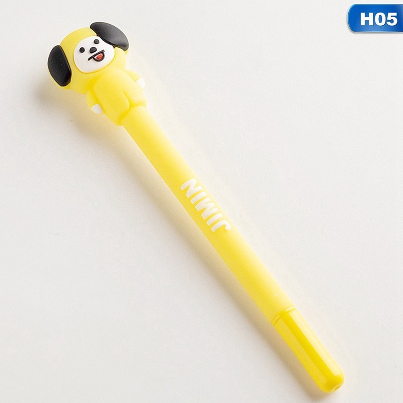 Pulpen Cute Characters Lucu Karakter BT21 Black Ink Gel Pen / Pena Bts / Army Stationary BTS Import/ pulpen karakter lucu