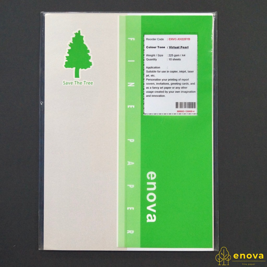 

Fancy Art Paper ENOVA | Virtual Pearl | A4 225GSM (Putih Metalik)