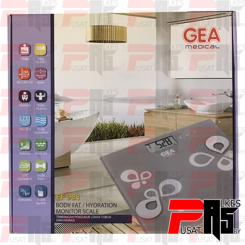 Timbangan Digital GEA EF981 - Pengukur Berat Badan dan Lemak Tubuh
