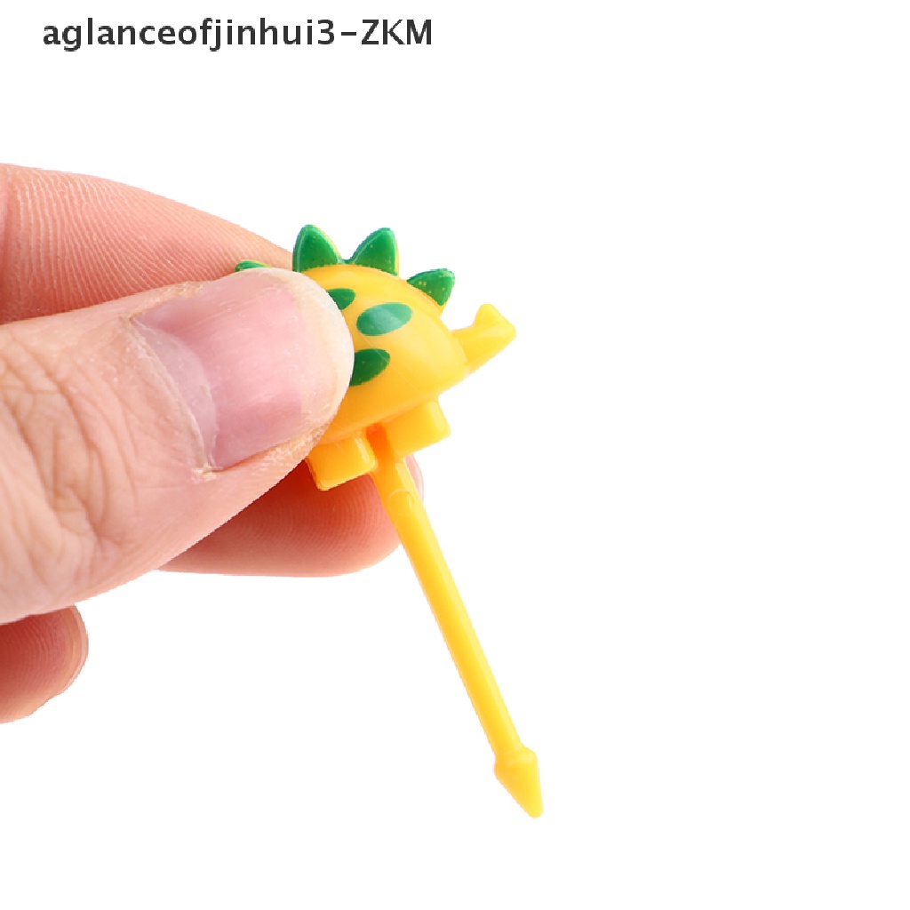6 Pcs / set Garpu Buah Mini Desain Kartun Hewan Dinosaurus Untuk Anak