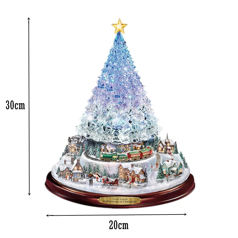 [Christmas Tree Rotating Sculpture Train Decor Pastes] [Window Paste Stickers] [Christmas Decorations Winter Home Decoration New]