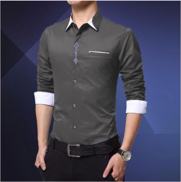 Kemeja Pria ROGAN Uk. M, L &amp; XL motif bordir