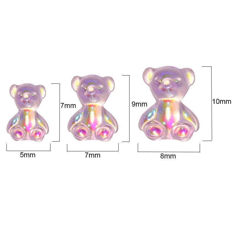 [Featured] 1 Pc Aurora Kawaii Bear Accessories Resin Nail Crafts