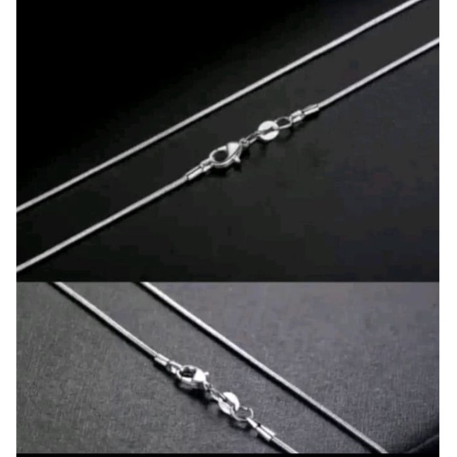 kalung belut bulat silver