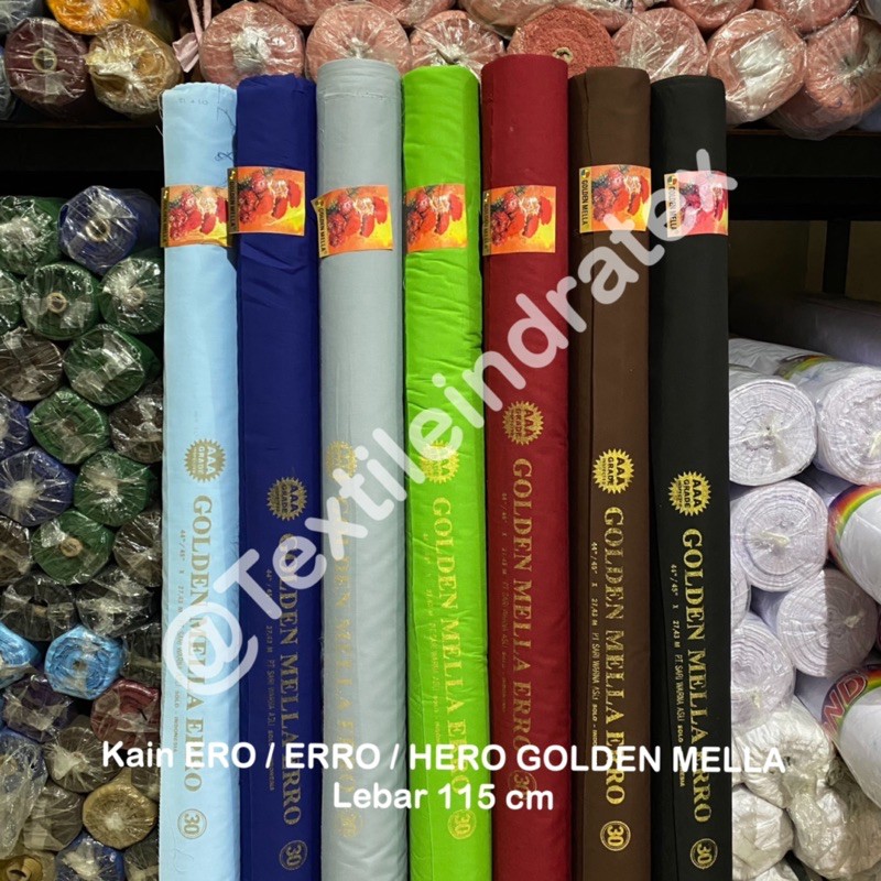 BAHAN KAIN JILBAB HIJAB MUKENA PREMIUM FURING BAJU GAMIS BRUKAT KAIN ERO ERRO GOLDEN MELLA WARNA