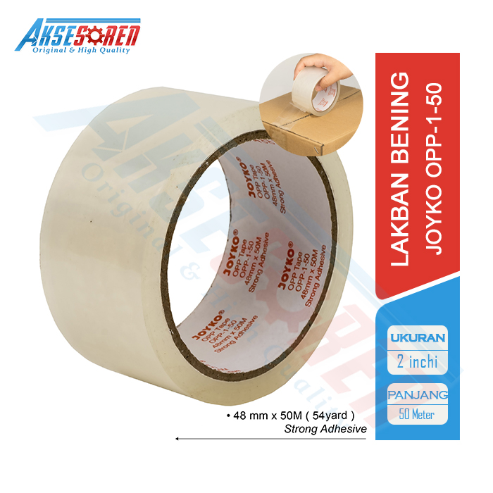 

Lakban Bening Besar Joyko [48 mm/2 inchi x 50 m] / Opp Tape Solatip Solasi Solasiban Bening Besar