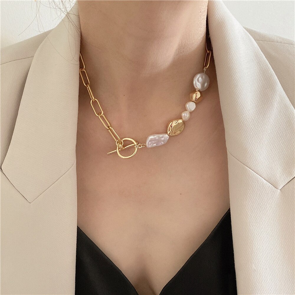 Trendy Pearl Necklace For Women White Imitation Irregular Pearl Pendant Necklaces Elegant Jewelry Party Gifts