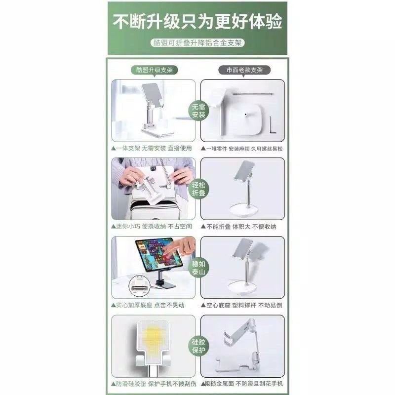 Folding Bracket Lipat HP HD-23 Dekstop Phone Stand Standing Meja dudukan Holder