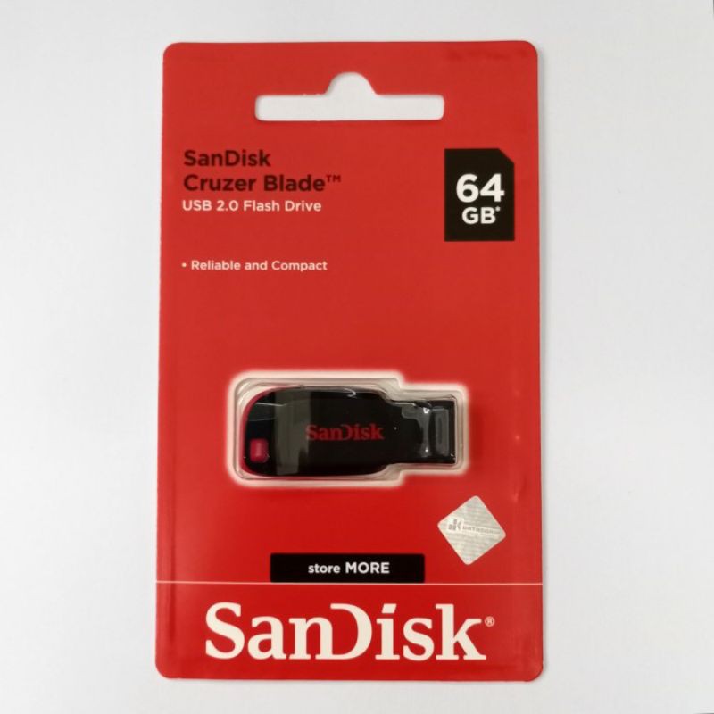 Flasdisk original sandisk cruzer blade 64GB USB 2.0