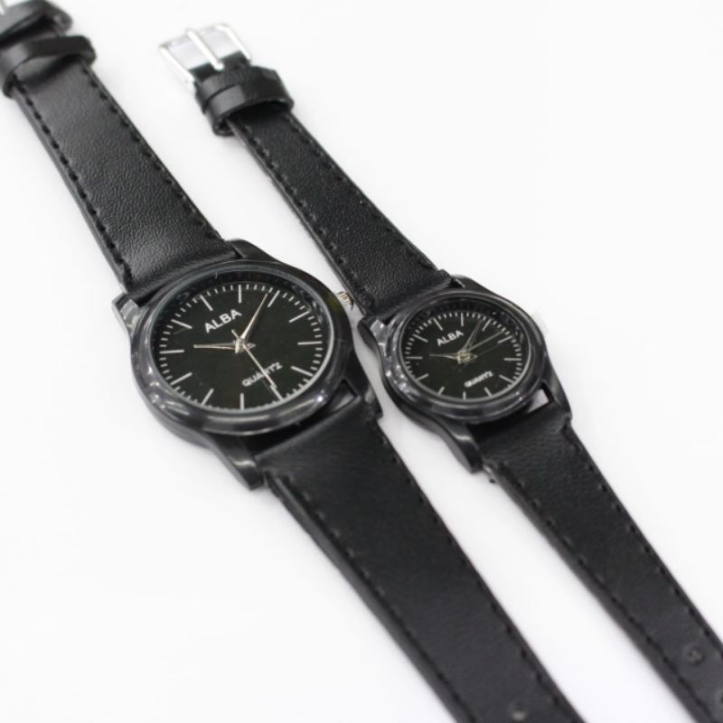 jam tangan Couple alba Kulit / jam tangan pria alba / jam tangan wanita alba kulit Jam Tangan Pria W