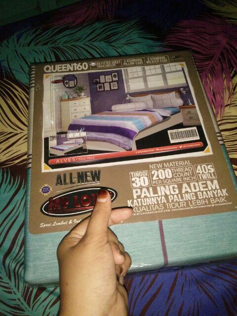 Sprei My Love Ukuran160x200 Queen Size Motif Abstrak Katun Adem Grosir Murah